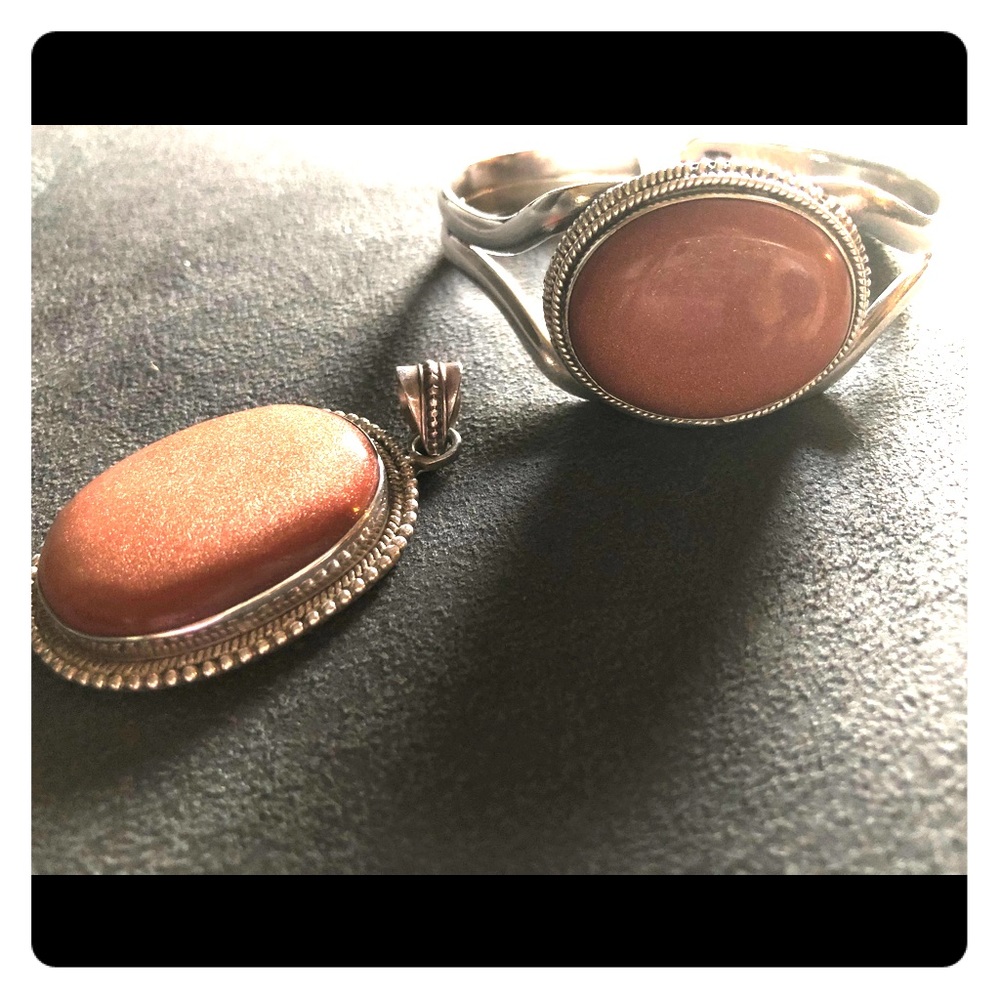 Cuff and Pendant Set